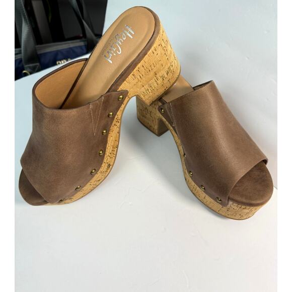 Hey Girl By Corkys Tan Chunky Y2k Clogs Size 10 - Picture 1 of 5